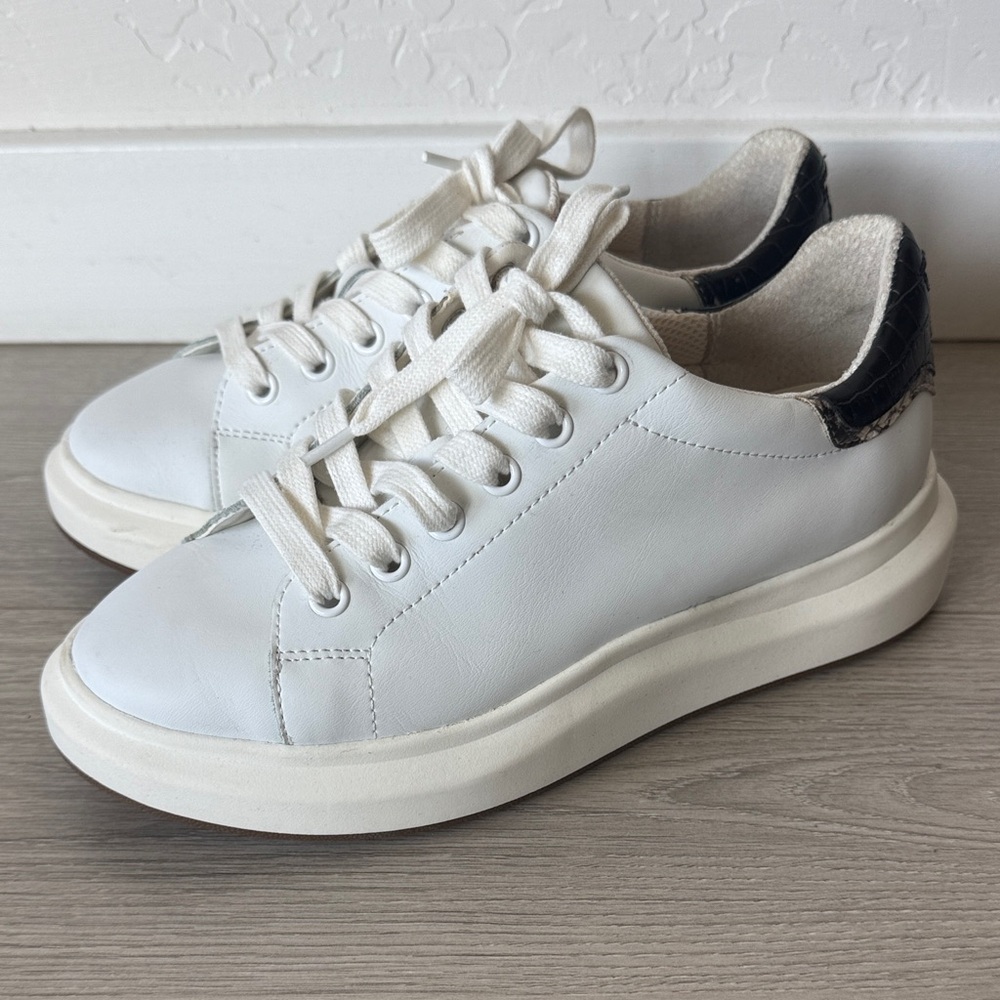 Sam Edelman White Sneakers with Black Detail